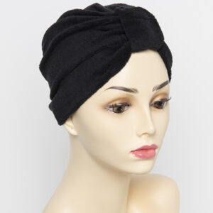 black turban on wig head mannequin