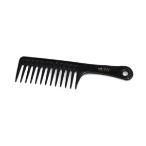 Black envy wigs comb against white background